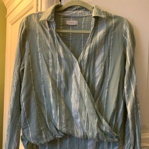 Striped Cross Front Top